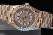 Rolex Day Date Oyster Perpetual Automatic with full Gold and Diamond Dial-Diamond Bezel